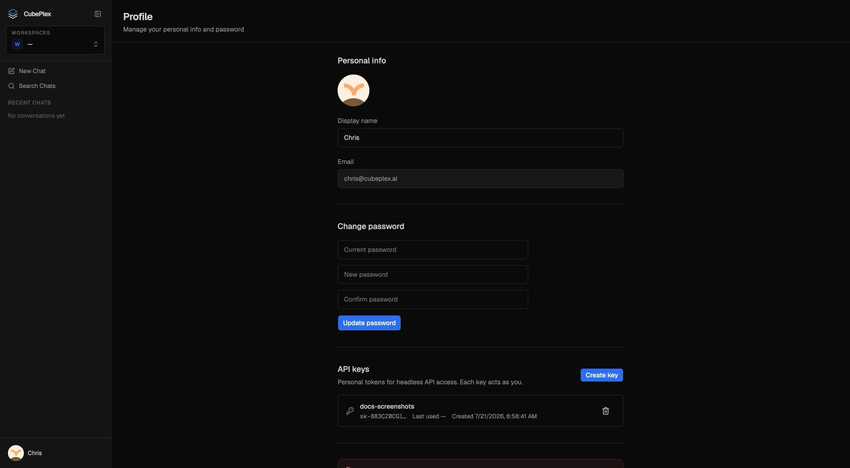 Profile avatar editor with gallery and upload controls