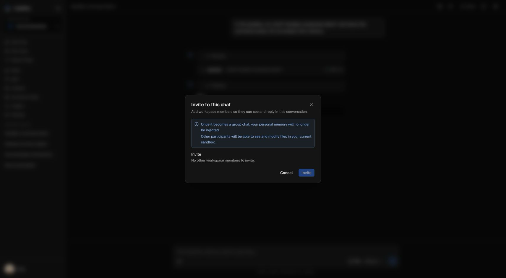 Invite to this chat dialog